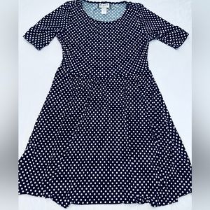 Macy McFadden Black Polka Dot Retro / Vintage Style Dress Womens Size M‎
